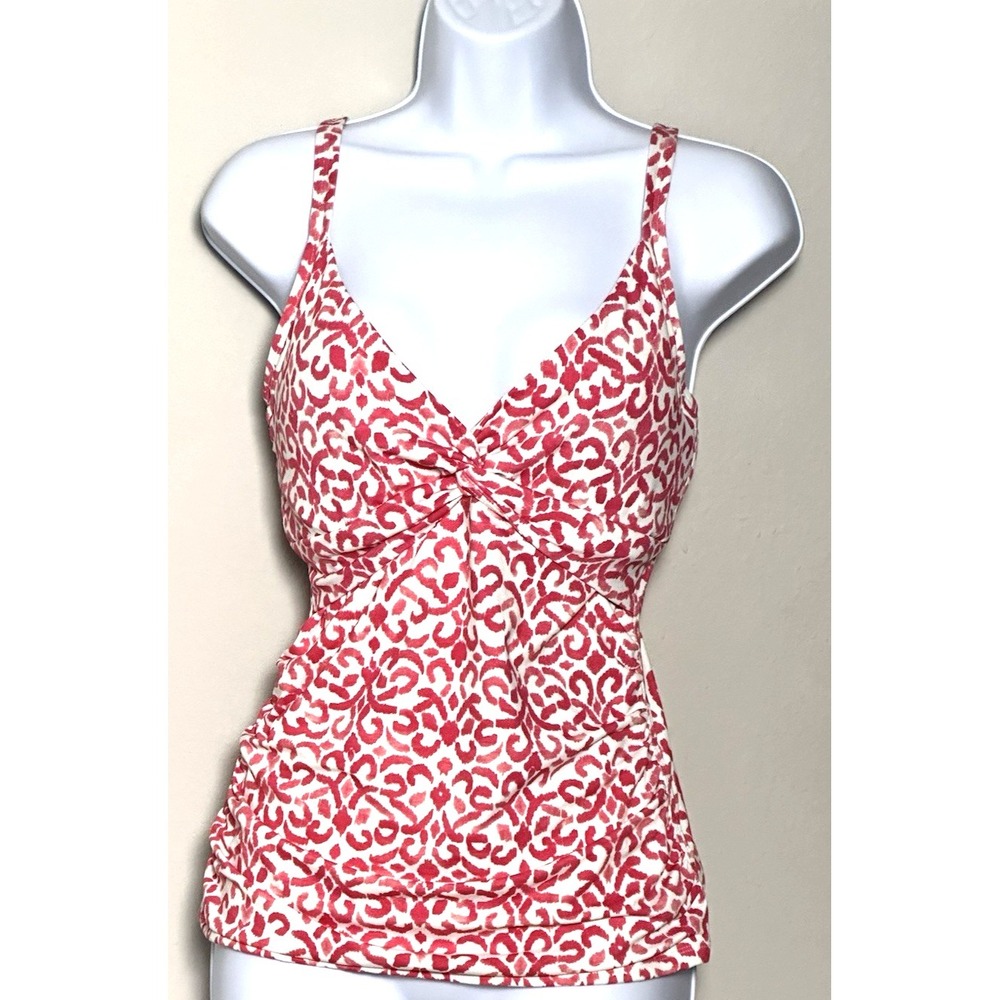 Tommy Bahama Women's Tankini Top Size M Pink White Swimsuit Top - Picture 8 of 16